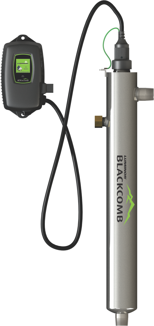 Luminor BLACKCOMB 5.1 LB5-061 UV water purification system with 5.8 GPM flow rate and ASME pressure-tested stainless steel reactor.