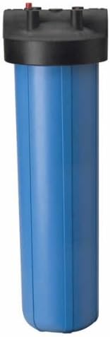 Pentair Pentek 150237 Big Blue Filter Housing, 1" NPT #10 Whole House Heavy Duty Water Filter Housing with High-Flow Polypropylene (HFPP) Cap and Pressure Relief Button, 20-Inch, Black/Blue