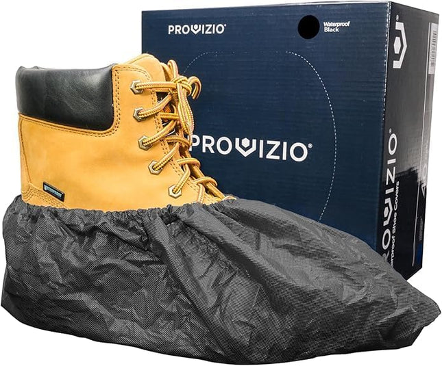 Provizio Supply Waterproof Shoe Covers Disposable Boot Cover - Black (40 Pair)