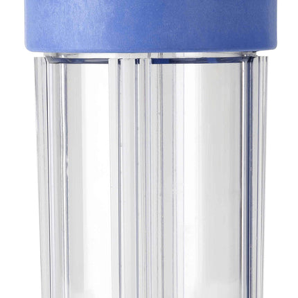 Pentair Pentek 166219 Big Clear Filter Housing, 1" NPT #10 Whole House Heavy Duty Water Filter Housing with Pressure Relief Button, 10-Inch, Blue/Clear
