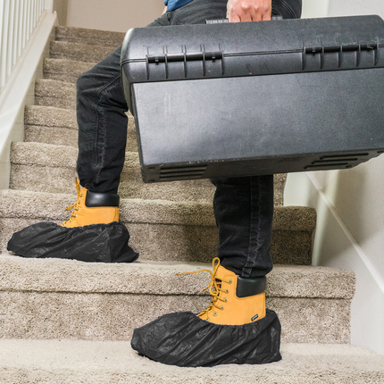 Provizio Supply Waterproof Shoe Covers Disposable Boot Cover - Black (40 Pair)